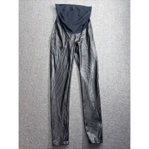 Spanx Size Large Black Faux Leather Leggings Shapewear